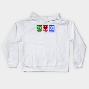 Peace Love Judaism Kids Hoodie